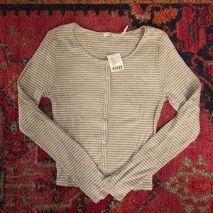 UO striped cropped shirt